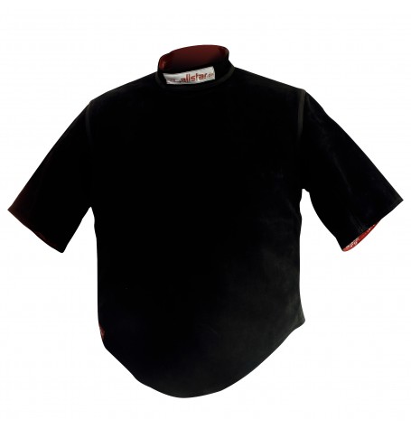  Lederweste für Damen mit zwei lederbesetzten , kurzen Ärmeln.